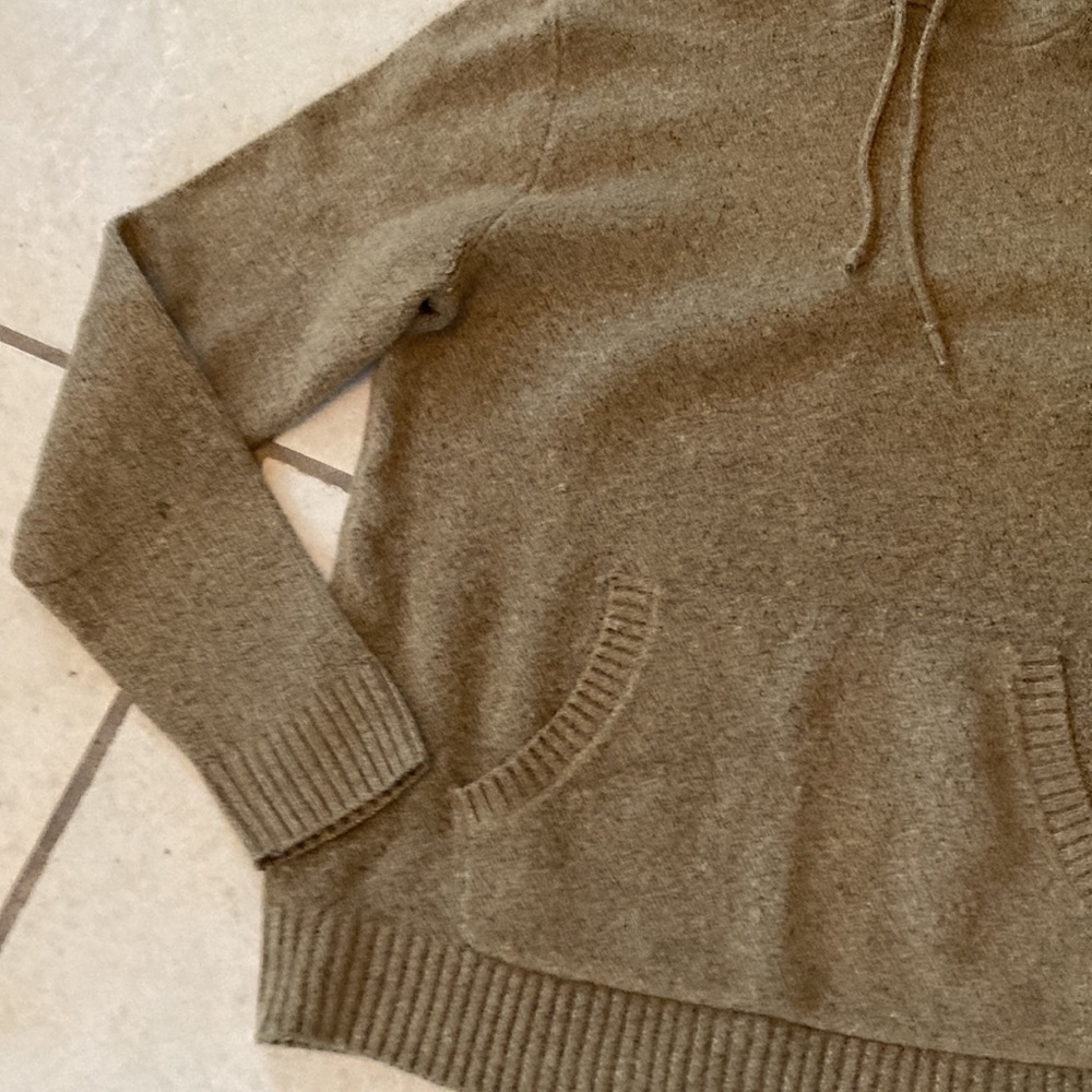 Gently-used Old Navy Dark Sand hooded kangaroo pocket sweater - Picture 2 of 8